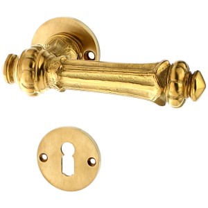 Zimmertürbeschlag aus Messing patiniert matt gold elegantes Design